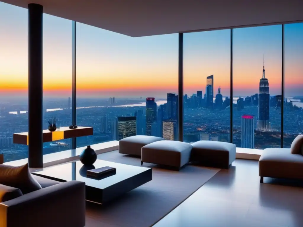 Penthouse de lujo en ciudad al atardecer Inversión en propiedades de lujo en mercados emergentes con elegancia y sofisticación al atardecer