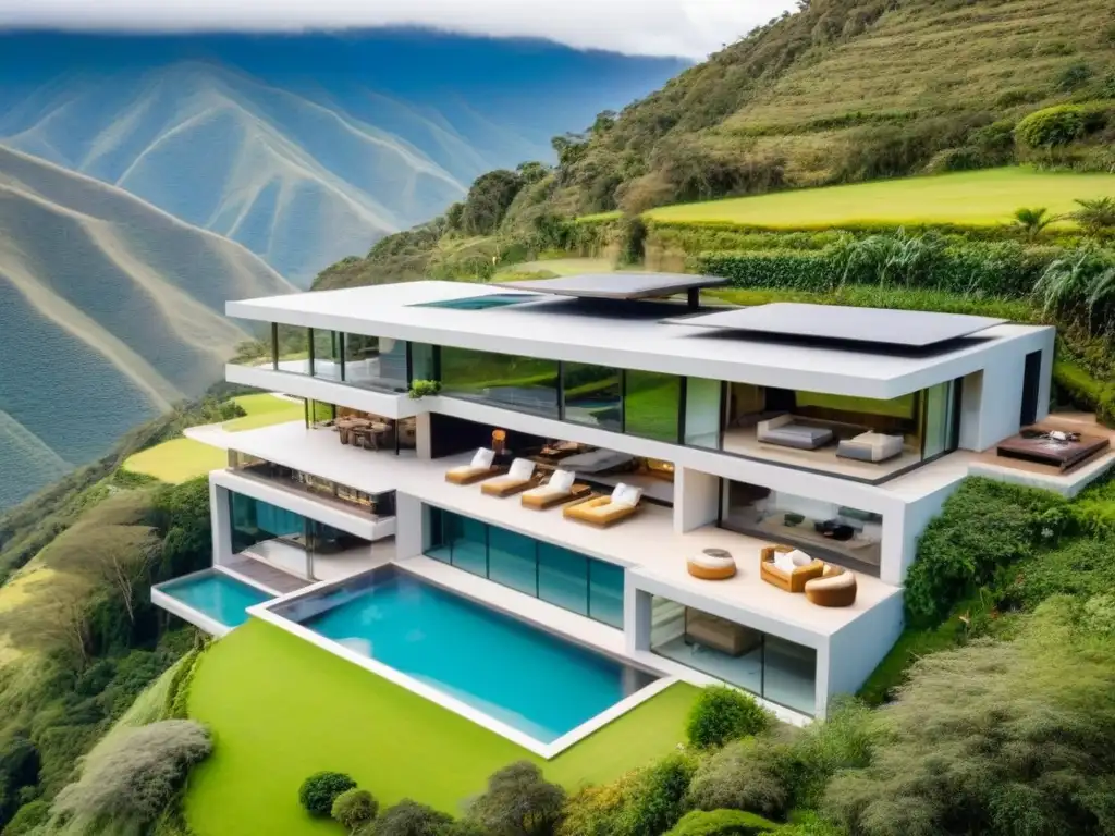 Mansión de lujo en los Andes: arquitectura moderna y naturaleza exuberante Compra propiedades de lujo en Sudamérica: mansión moderna rodeada de exuberante naturaleza en los Andes