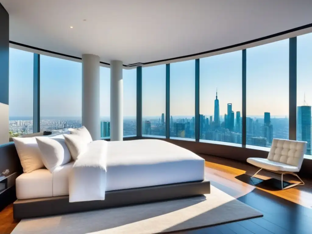 Penthouse de lujo con vistas panorámicas a la ciudad y diseño contemporáneo Adquiere propiedades de lujo: penthouse moderno con ventanales y vista panorámica de la ciudad