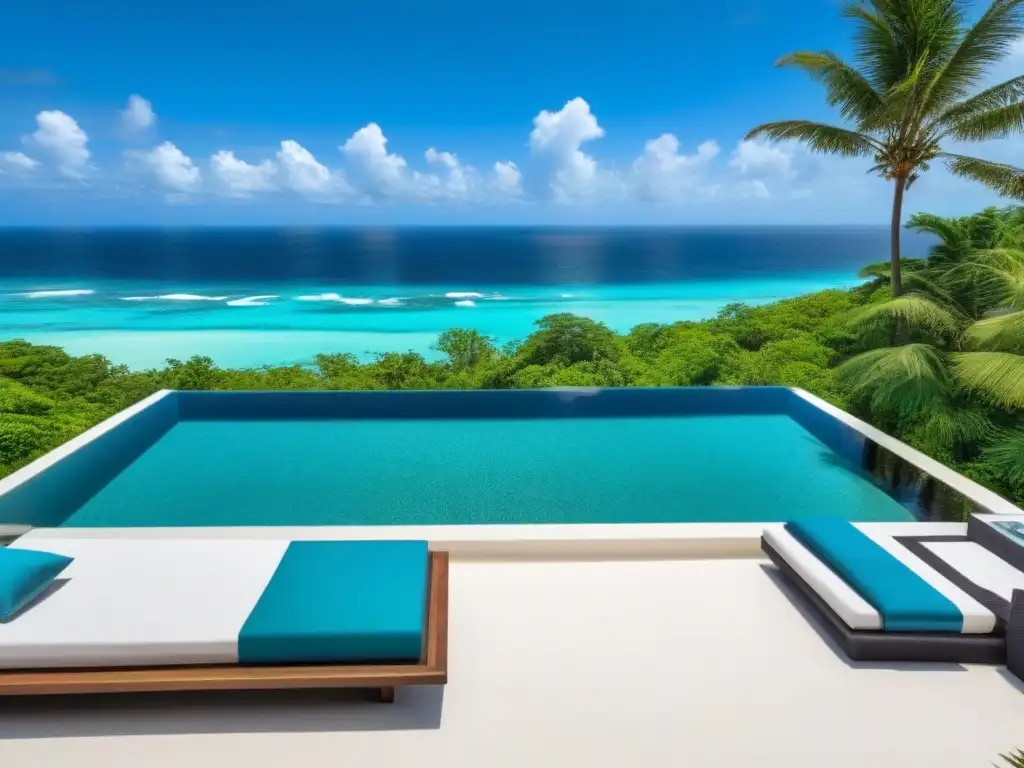 Residencia de lujo frente al mar turquesa: exclusividad y relax Inversión en propiedades vacacionales de largo plazo: lujosa casa moderna con vista al océano turquesa y piscina infinita