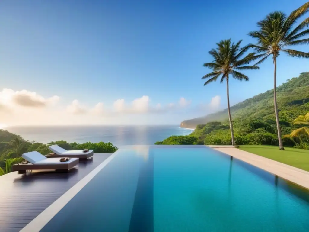 Villa de lujo frente al mar en paraíso sudamericano Refugio de lujo en Sudamérica: Villa frente al mar con vistas panorámicas, piscina infinita y exuberante vegetación tropical