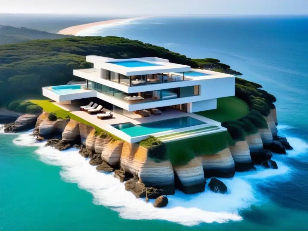 Residencia de lujo en acantilados de Punta del Este, Uruguay Residencia de lujo en acantilado con vista al mar en Punta del Este, Uruguay