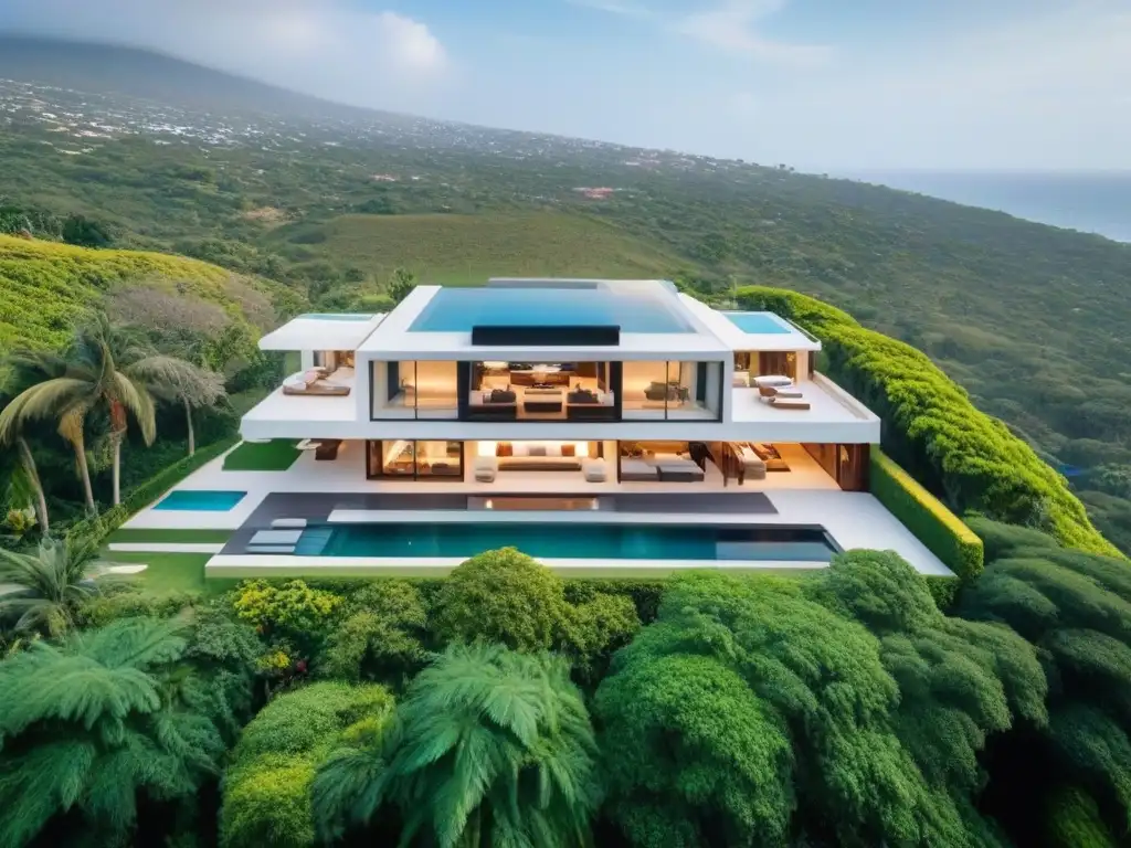 Propiedad de lujo en México: diseño moderno y elegancia en la naturaleza Residencia de lujo en México con diseño moderno y toques tradicionales en exuberante entorno