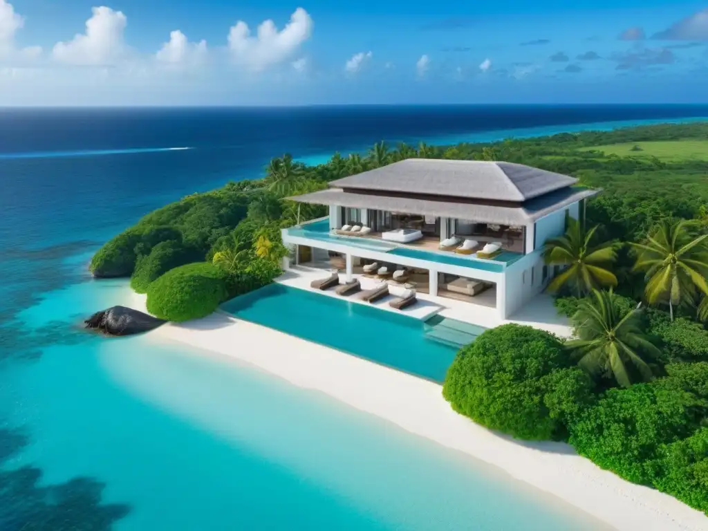 Residencia de lujo frente al mar en el Caribe Residencia de lujo frente al mar en el Caribe con diseño moderno y piscina infinita