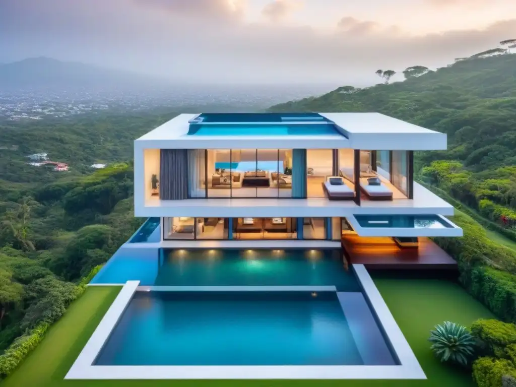 Residencia de lujo en México: diseño contemporáneo y naturaleza exuberante Residencia de lujo en México rodeada de vegetación, con diseño moderno y piscina infinita