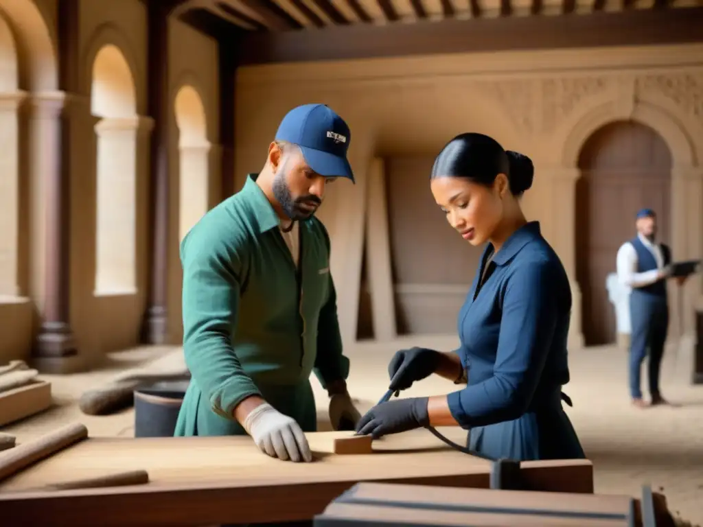 Restauración histórica: fusión perfecta de tradición y tecnología Restauración de propiedades históricas: fusión de tecnología y tradición en imagen detallada 8k