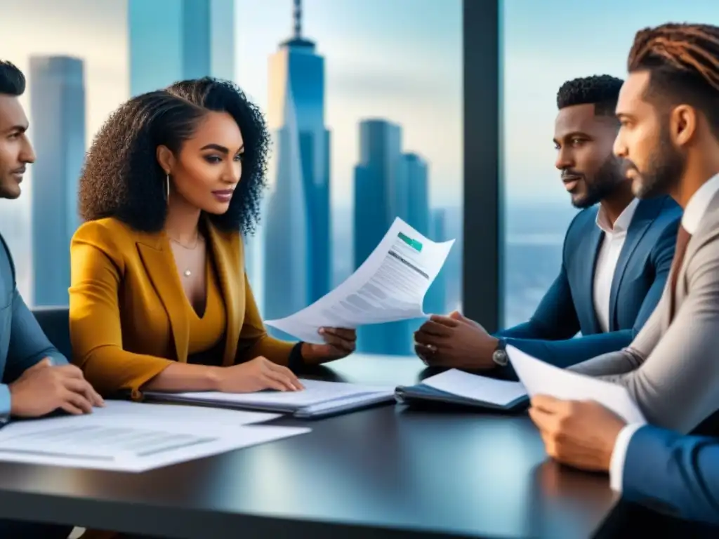 Reunión profesional sobre el manejo eficiente de deuda hipotecaria en ambiente moderno y colaborativo