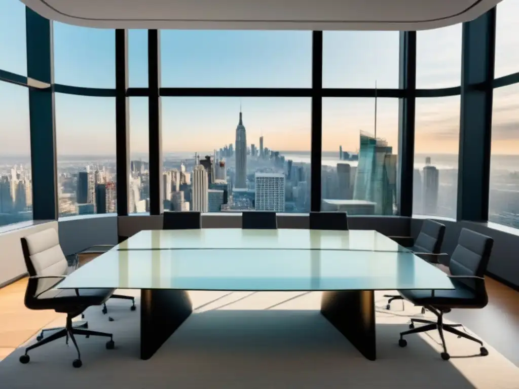 Debate ético: Profesionales diversos en mesa de vidrio Una reunión ética y transparente sobre transacciones inmobiliarias en una oficina moderna