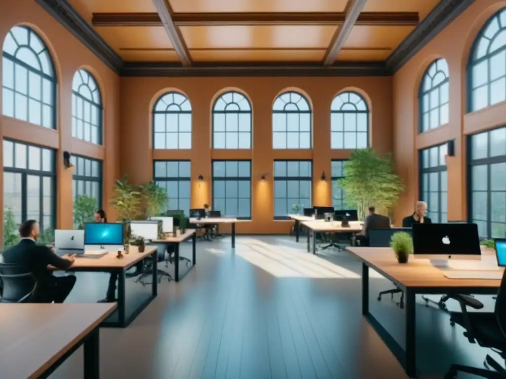 Transformación histórica: coworking moderno en edificio emblemático Reutilización de edificios con historia: Transformación de un edificio histórico en un moderno espacio de coworking, fusionando pasado y modernidad