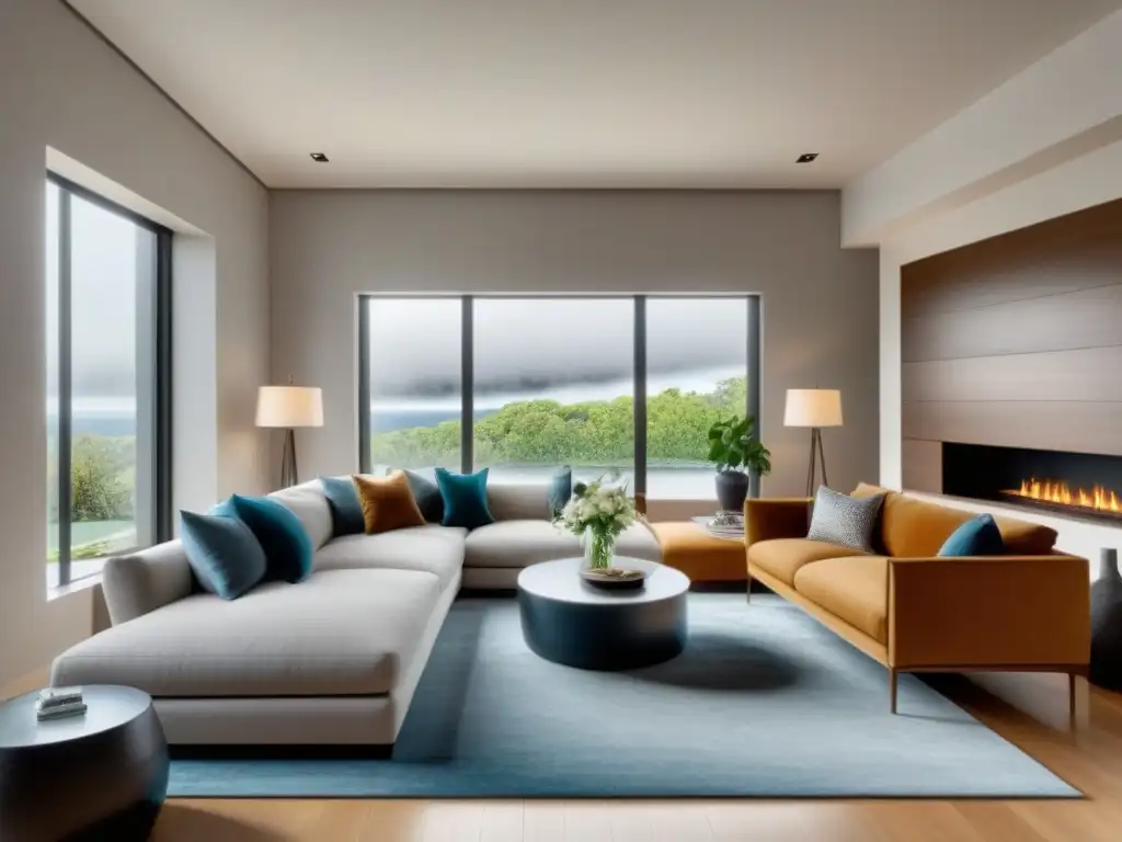 Salón de lujo: diseño sofisticado y elegante para tu hogar Salón de lujo moderno, decorado con elegancia y detalle, inundado de luz natural