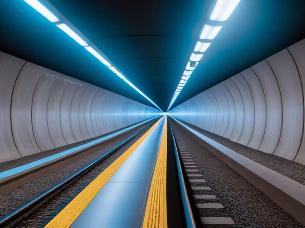 Vigilancia subterránea de alta tecnología: sensores y cámaras en túnel Sistema de monitoreo subterráneo de alta tecnología con sensores y cámaras integrados en túnel, destacando la precisión y sofisticación