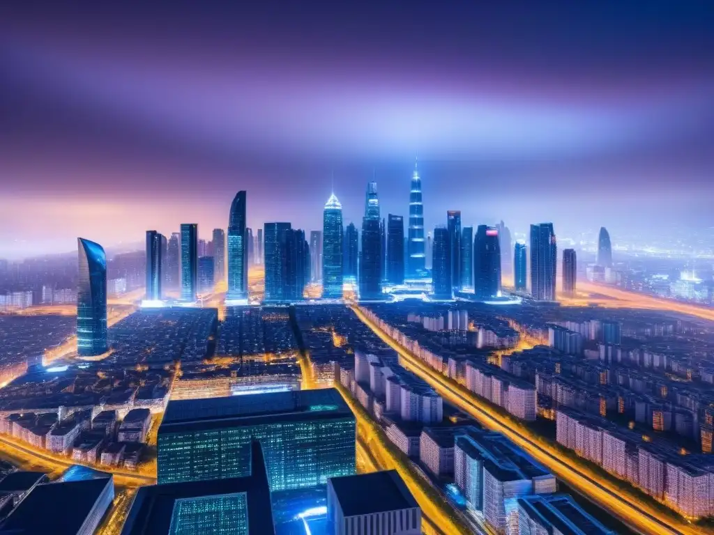 Cityscape futurista: arquitectura innovadora y sostenible Un skyline futurista con rascacielos modernos y diseño arquitectónico vanguardista