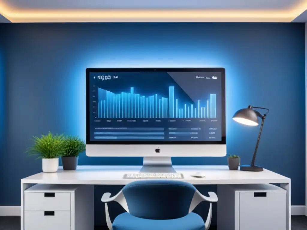 Software contable para inmobiliarias: interfaz futurista en 8k Software de contabilidad para agencias inmobiliarias: interfaz futurista y elegante en pantalla de alta resolución