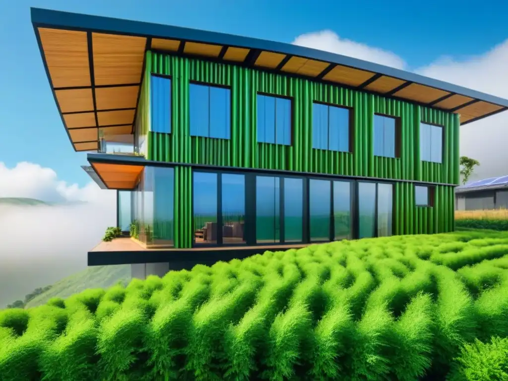 Edificio sustentable: diseño moderno con materiales ecofriendly Construcción sostenible para conservación: Edificio ecoamigable con diseño arquitectónico vanguardista y materiales ecológicos