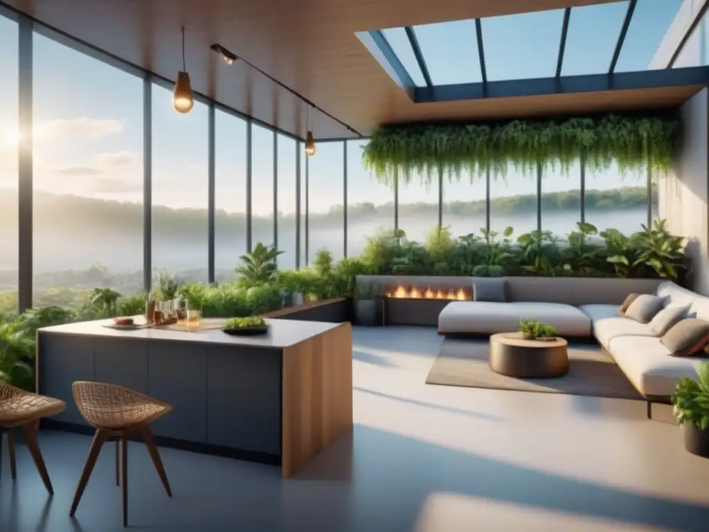Coliving futurista con diseño sostenible y tecnología de vanguardia Invertir en coliving sostenible: Espacio futurista con diseño eco, residentes compartiendo actividades y tecnología avanzada