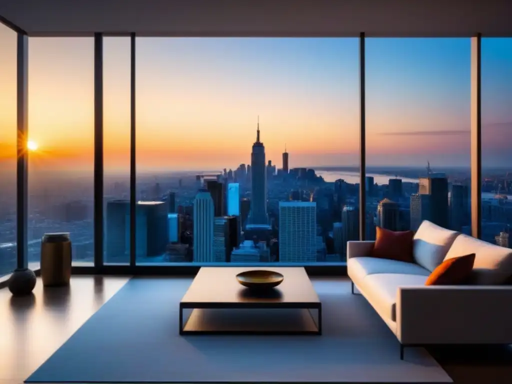 Penthouse moderno con vistas panorámicas a la ciudad Subastas inmobiliarias: lujoso ático moderno con vistas a la ciudad y terraza espaciosa