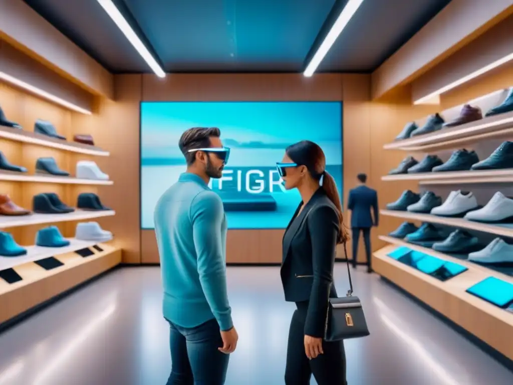 Tienda del futuro: Experiencia de compra tecnológica e innovadora Tienda futurista con tecnología espacios comerciales realidad aumentada y hologramas interactivos