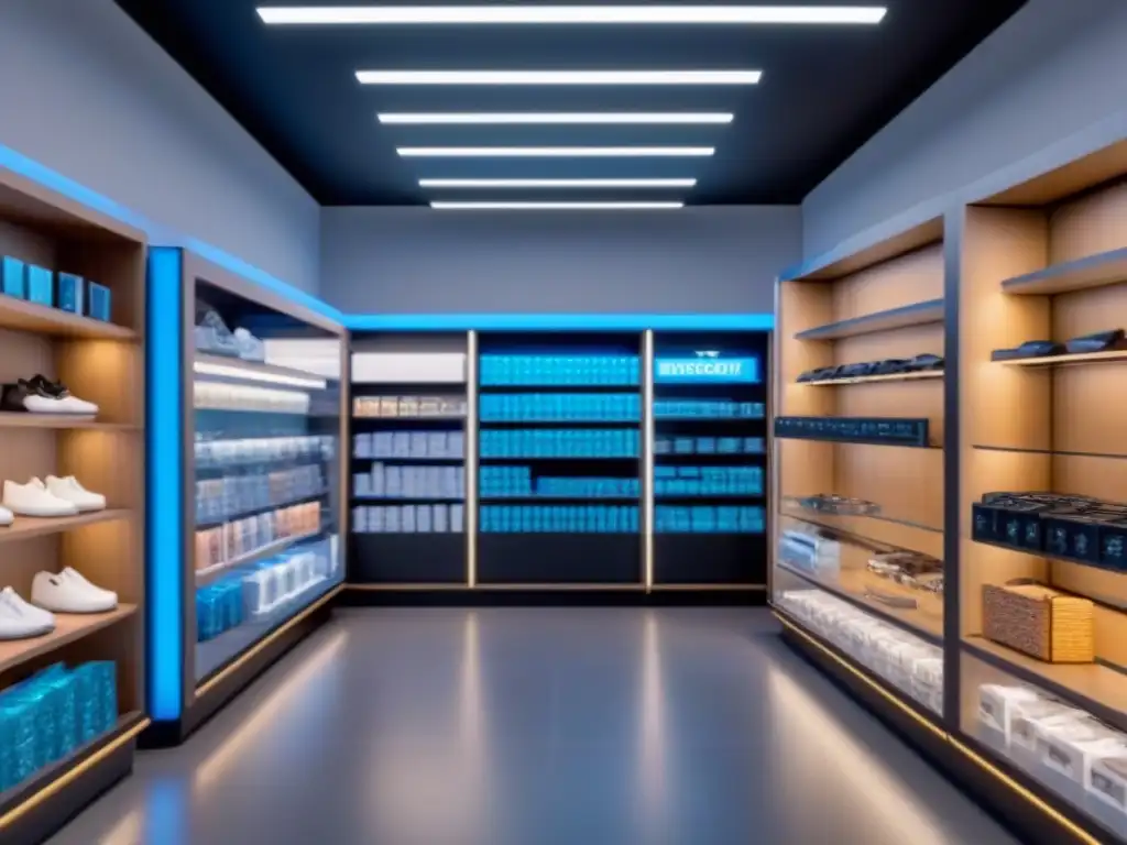 Tienda del futuro: experiencia de compra con realidad aumentada Tienda futurista con tecnología de realidad aumentada en espacios comerciales