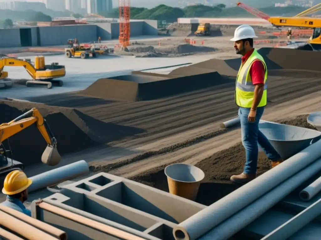 Construcción en CDMX: Normas de seguridad y eficiencia Trabajadores siguiendo normativas construcción México, con grúas y materiales