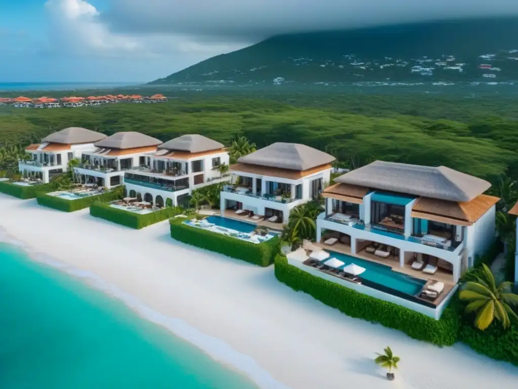 Paraíso de lujo en México: Resort de ensueño con vistas al mar Inversión en turismo de lujo: Resort de lujo en la playa, aguas turquesas, villas con piscinas infinitas y yates en la marina