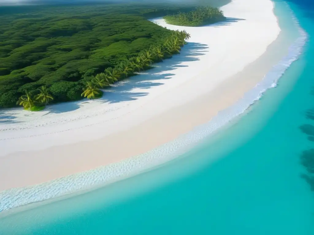 Paraíso caribeño: playa cristalina y coral colorido Turismo sostenible en el Caribe: playa cristalina, arena blanca, palmeras y arrecifes de coral coloridos