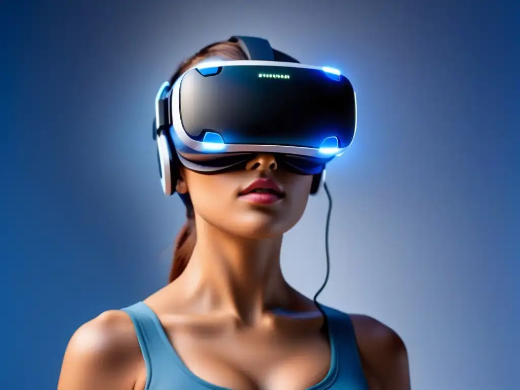 Headset VR futurista de alta tecnología en 8k Explora la vanguardia con este audífono de realidad virtual futurista con patrones de circuitos brillantes y diseño minimalista en un fondo blanco