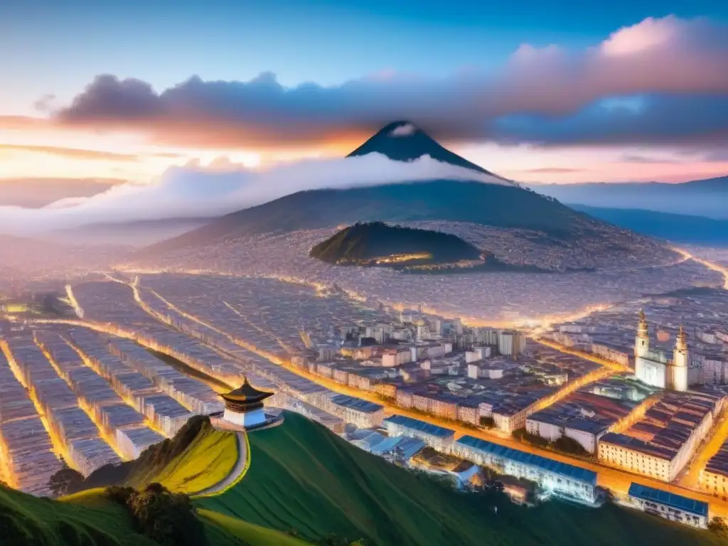 Skyline de Quito: arquitectura moderna y oportunidades de inversión La vibrante arquitectura moderna de Quito refleja el dinámico mercado de inversión inmobiliaria en Ecuador