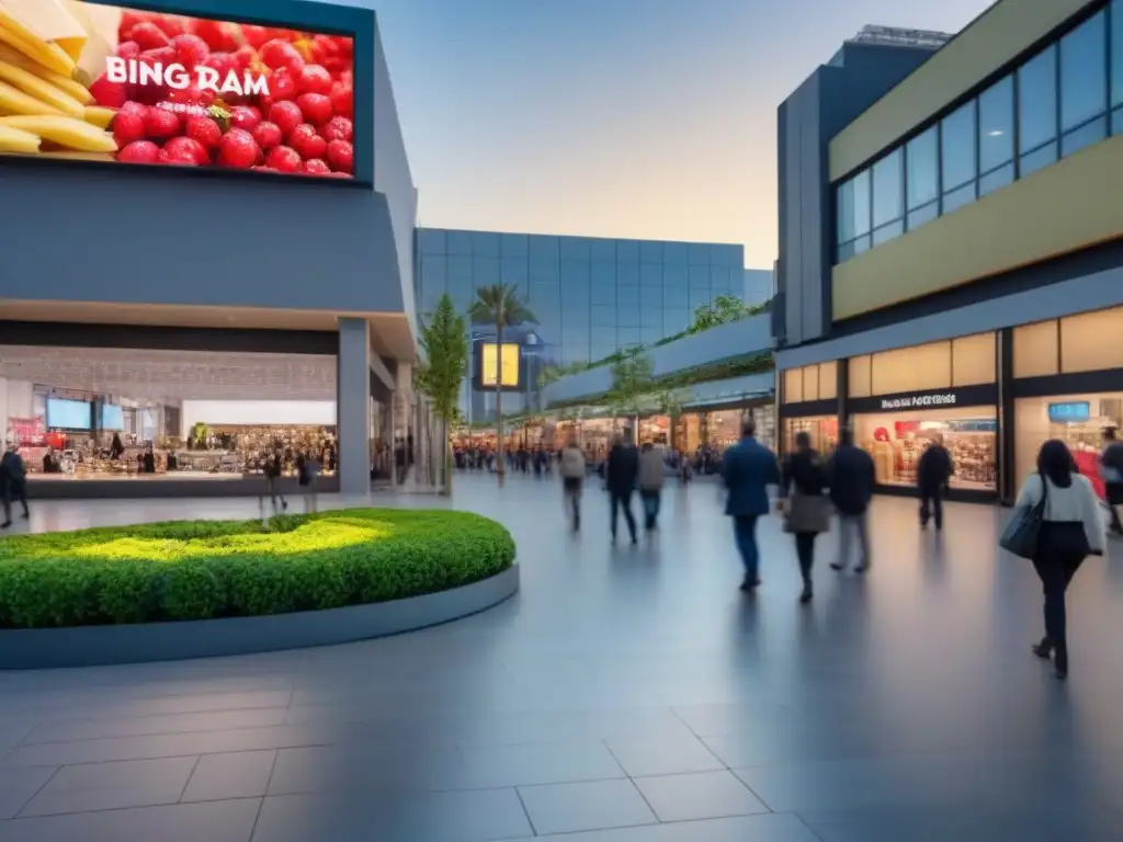 Centro comercial innovador y exitoso: diversidad, tendencias y rentabilidad Vibrante centro comercial moderno con diversidad de compradores y tiendas elegantes