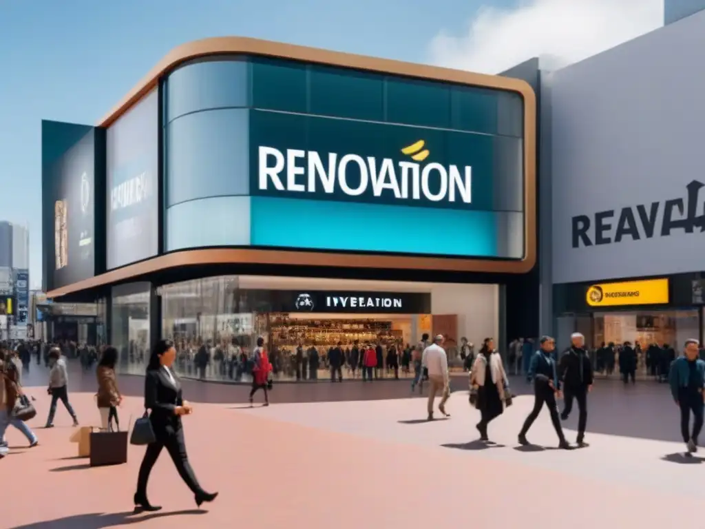 Centro comercial moderno y vibrante: Renovación, crecimiento y diversidad Vibrante centro comercial moderno con renovación y diversidad