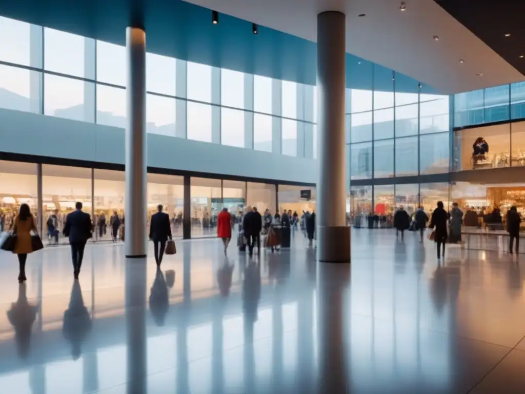 Centro comercial vibrante: diversidad, energía y actividad Vibrante centro comercial moderno reflejando inversiones, tendencias demográficas y diversidad de personas