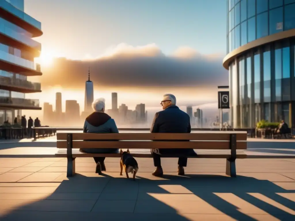 Escena urbana: impacto de cambios demográficos en propiedades inmobiliarias Vibrante ciudad al atardecer, muestra impacto cambios demográficos en propiedades inmobiliarias