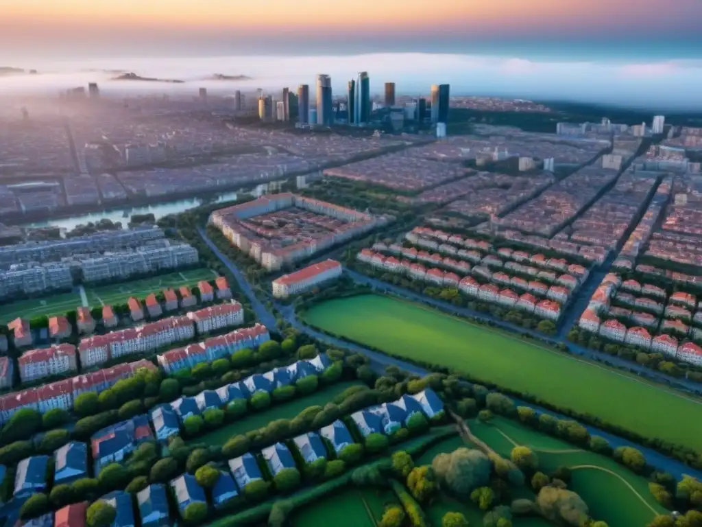 Panorámica 8k de ciudades españolas: diversidad arquitectónica en España Vibrante ciudad española con diversidad arquitectónica, reflejando comunidades únicas