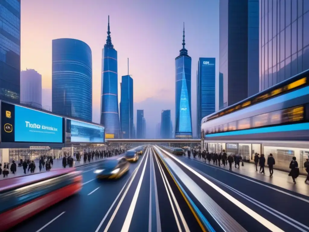 Metrópolis futurista con infraestructura inteligente Vibrante ciudad futurista al atardecer con desarrollo infraestructura ciudades futuro