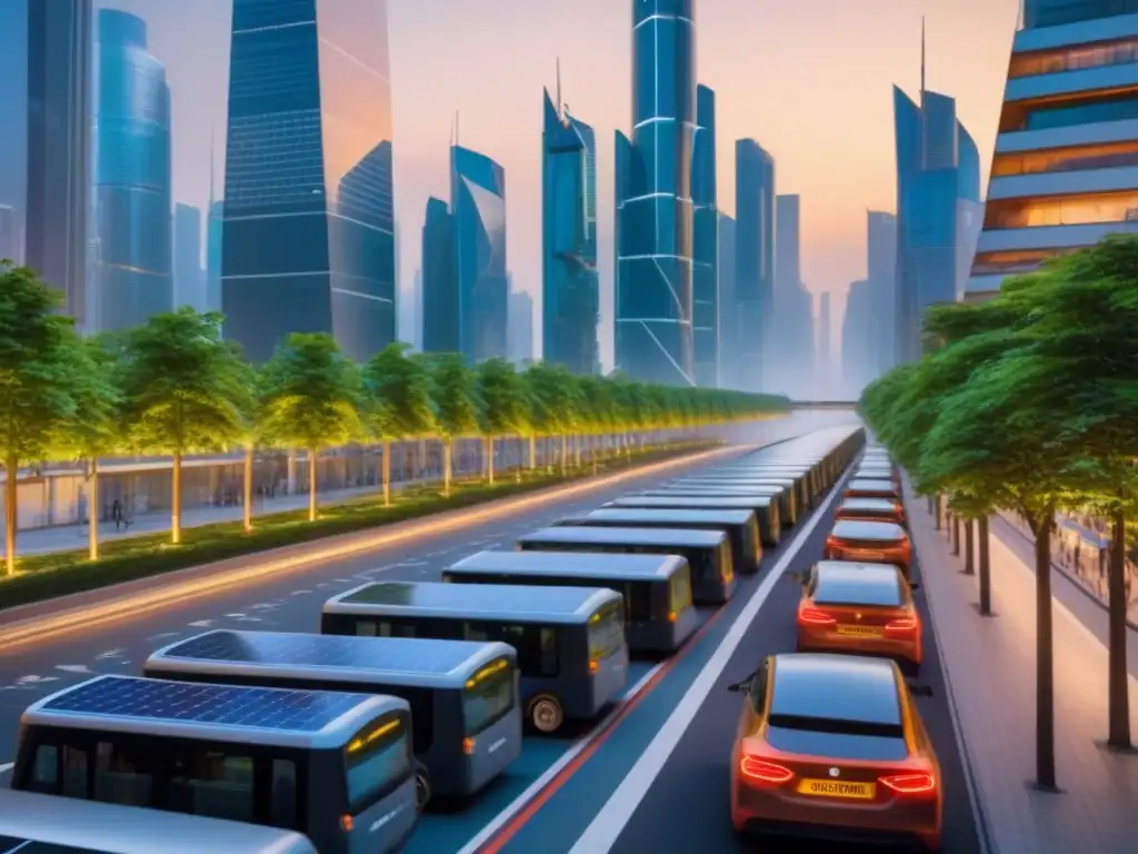 Metrópolis futurista: tecnología y sostenibilidad en armonía Vibrante ciudad futurista con urbanismo sostenible, tecnología e infraestructura avanzada