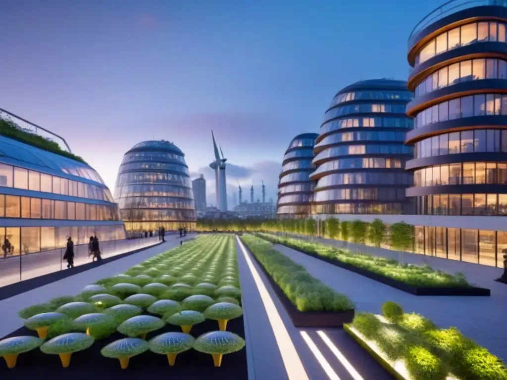 Metrópolis futurista: arquitectura sostenible y naturaleza tecnológica Vibrante ciudad del futuro con movilidad verde, edificios sostenibles y arquitectura innovadora en un mercado de bienes raíces consciente
