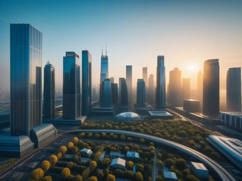 Horizonte urbano diverso en 8k: reflejos y modernidad Vibrante ciudad con rascacielos modernos, reflejando la gestión de riesgos en el mercado inmobiliario