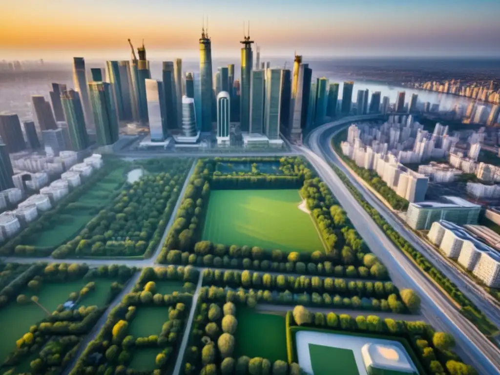 Vibrante ciudad en construcción: el dinamismo de la arquitectura urbana Vibrante ciudad en construcción, reflejo de la fusión entre modernidad y tradición