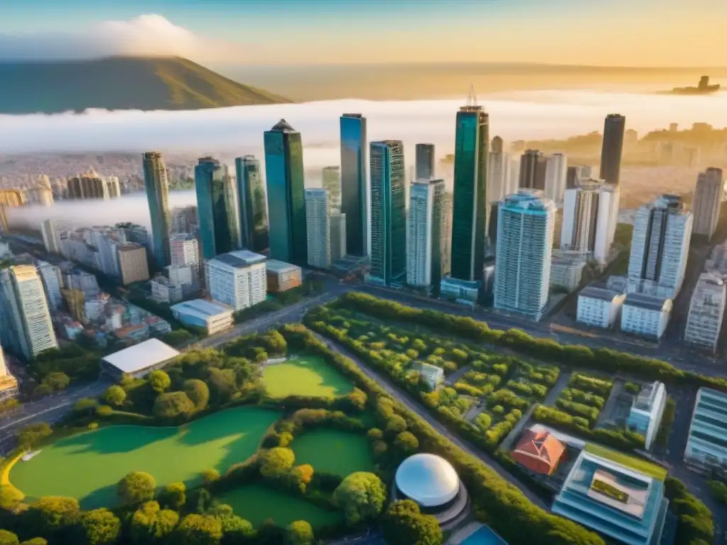Metrópolis vibrante: skyline moderno en Sudamérica Vibrante ciudad sudamericana con tendencias mercado inmobiliario Sudamérica, reflejando modernidad y crecimiento urbano