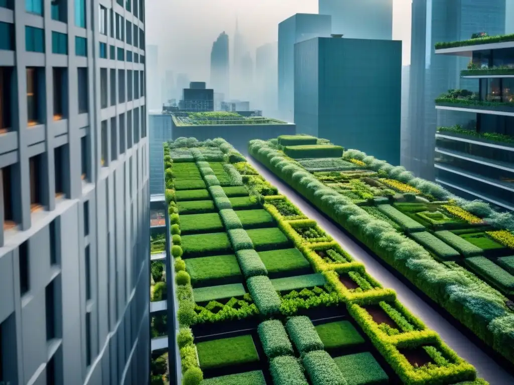 Metrópolis verde: arquitectura innovadora en armonía con la naturaleza Vibrante ciudad verde con diseño biofílico en espacios urbanos