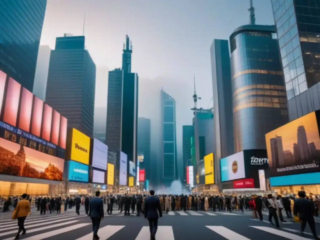 Distrito financiero sudamericano: innovación en inversión inmobiliaria Vibrante distrito financiero en una ciudad sudamericana, con modernos rascacielos y profesionales ocupados