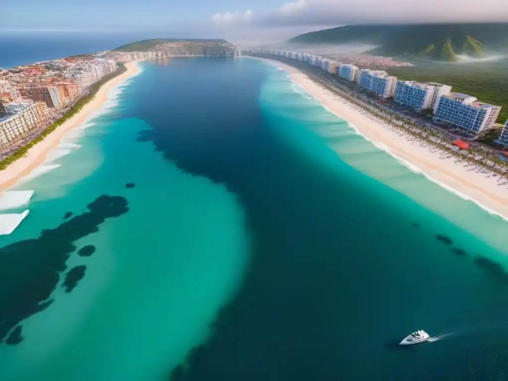 Costa mexicana: lujo y naturaleza en resort turístico Vibrante escena turística en México: modernos hoteles y mercados locales