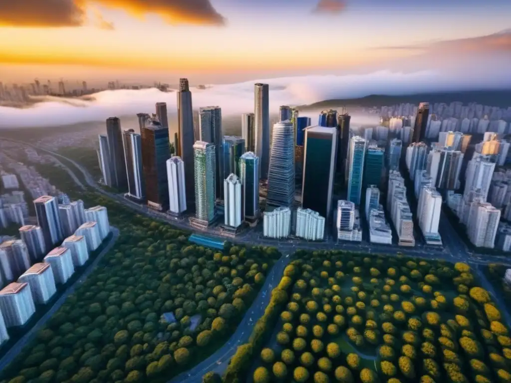 Metrópolis vibrante: inversión inmobiliaria en América del Sur Vibrante escena urbana en Sudamérica con rascacielos, calles llenas de vida y parques verdes