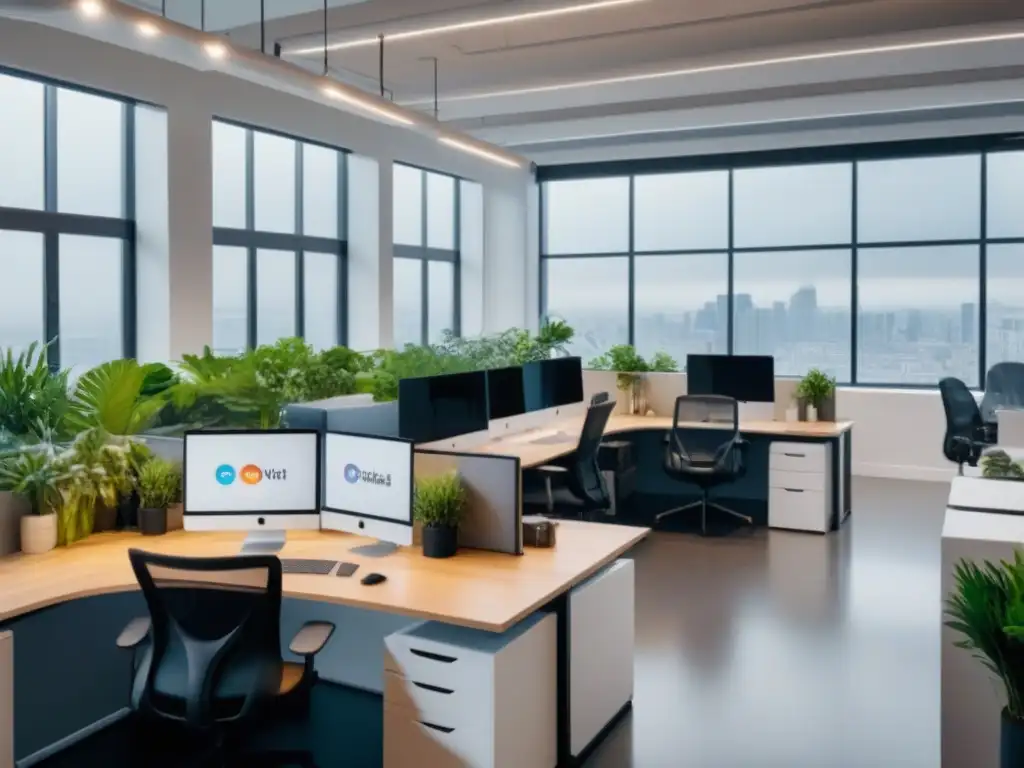 Espacio de coworking vibrante y colaborativo en 8k Un vibrante espacio de coworking con profesionales colaborando, reflejando creatividad, innovación y productividad