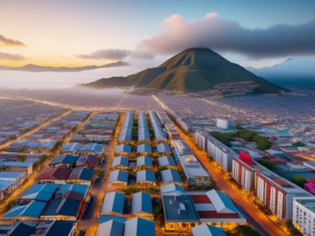 Mercado inmobiliario mexicano: escena vibrante en 8k Vibrante mercado inmobiliario en México, con diversidad de propiedades y personas negociando