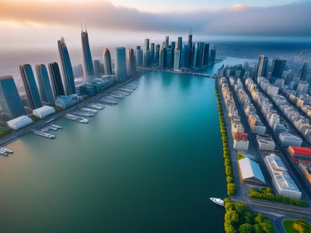 Skyline diverso: oportunidades inmobiliarias en una ciudad vibrante El vibrante mercado inmobiliario internacional con diversificación de propiedades en una ciudad diversa