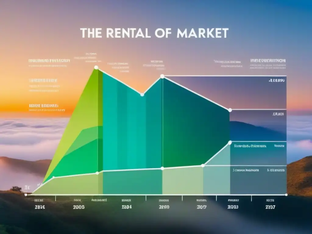 Infografía vibrante del mercado de alquiler en España Infografía vibrante y moderna del mercado de alquiler en España, con gráficos elegantes y colores llamativos