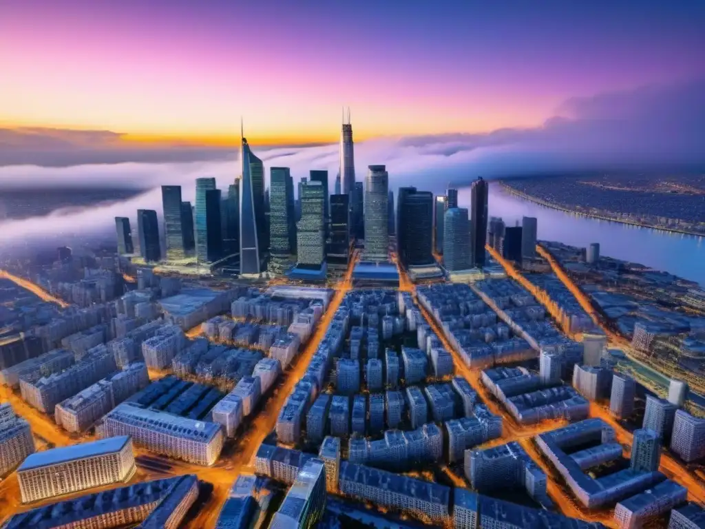 Metrópolis vibrante: Oportunidades de inversión inmobiliaria en la ciudad Un vibrante paisaje urbano que refleja el dinamismo y las oportunidades de inversión en el mercado inmobiliario