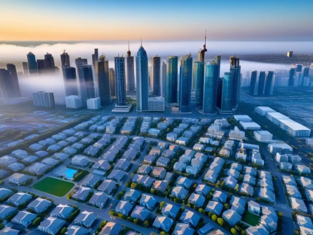 Portafolio inmobiliario diversificado en la ciudad Un vibrante paisaje urbano con estrategias diversificación cartera bienes raíces