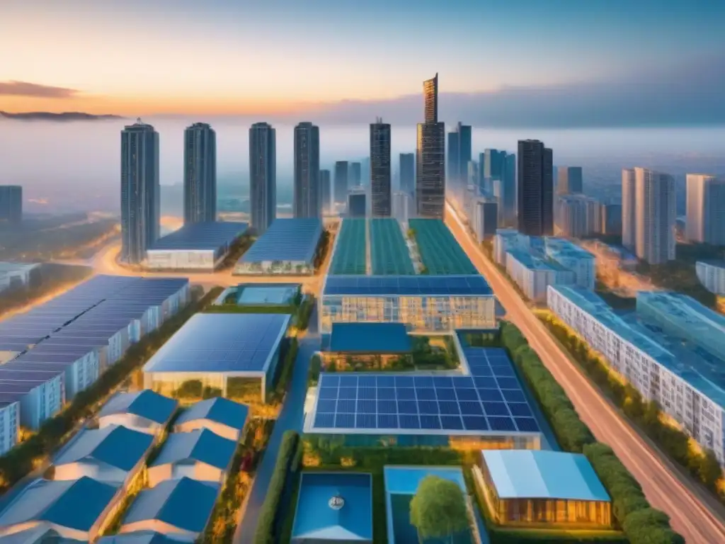 Panorama urbano: Evolución del mercado inmobiliario postpandemia Un vibrante paisaje urbano de alta resolución muestra la evolución del mercado inmobiliario tras la pandemia, con impacto en la demanda de viviendas