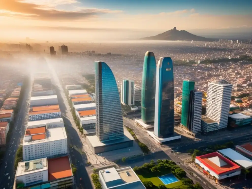 Vibrante panorama urbano en México: oportunidades de inversión Vibrante panorama urbano de México con rascacielos modernos y calles llenas de vida